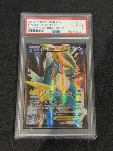 Pokemon B&W Cobalion EX Plasma Storm Full Art 133/135 PSA 9 Mint