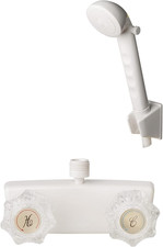 RV Shower Faucet with Hose and Head, Complete RV Shower Kit,White