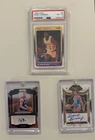 Magic Johnson PSA 8 + Wendell Moore Jr & Dave Bing Autos 3 Card Lot
