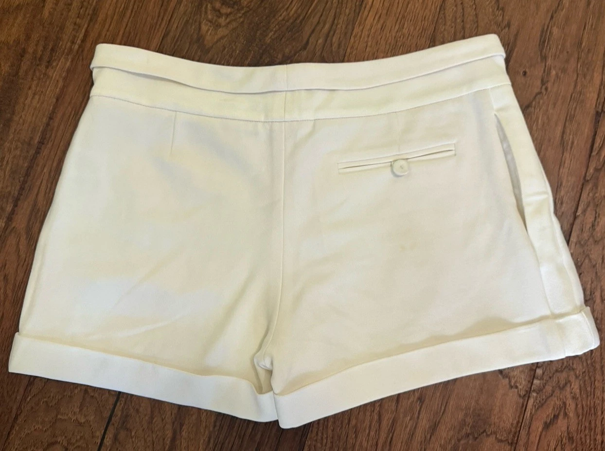 OFF WHITE HAUTE HIPPIE mini abito pantaloncino avorio bianco sporco foderato taglia 6