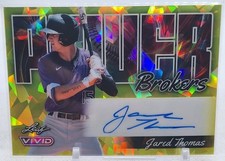 JARED THOMAS 2024 LEAF VIVID POWER BROKERS YELLOW CRYSTALS AUTO #5/10