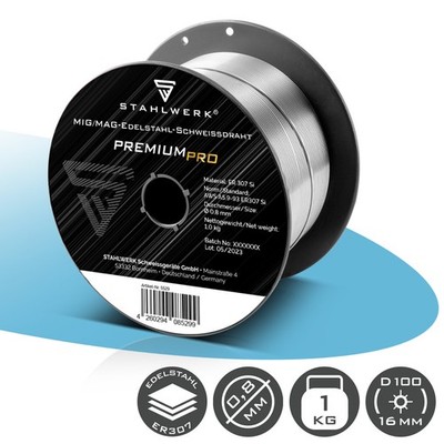 STAHLWERK MIG MAG Edelstahl ER 307 Si Draht 0,8mm 1kg mit hohem C-Gehalt