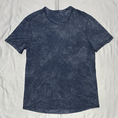 #ad Acid Wash Shirt Mens Medium Blue Crewneck Short Sleeve Curved Hem Casual Tee $8.99