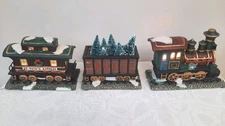 ST NICHOLAS SQUARE THE VILLAGE COLLECTION 3 PIECE ILLUMINATED TRAIN SET