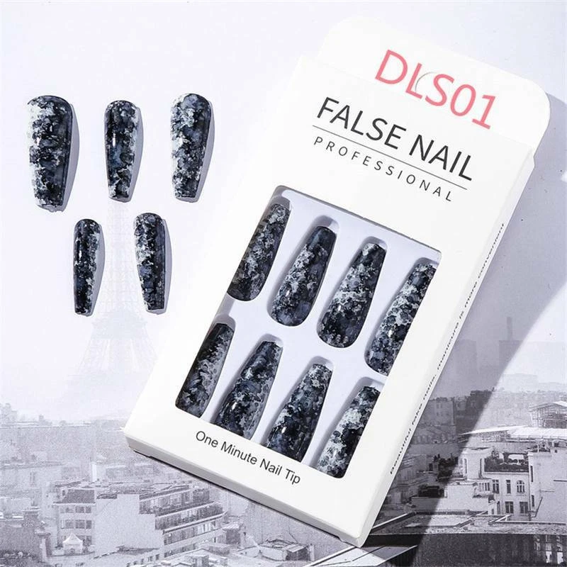 Art Acrylic 12 x False LongNail Gel White Clear Fake Nails Art French Nail Tips - Image 2 of 4