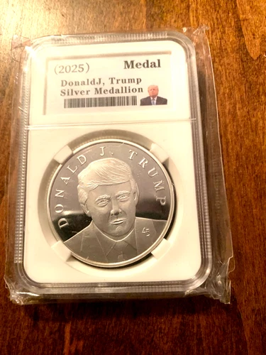 1 oz President Trump First Edition Silver Medallion PCGS GEM Proof In Cellophane