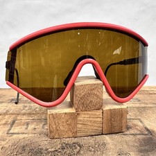 Vintage Oakley Factory Pilot Eyeshades Red Frame Amber Lenses Cycling Sunglasses