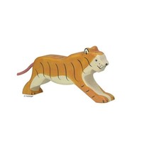 Holztiger Holzfigur Tiger Laufend Holzspielzeug