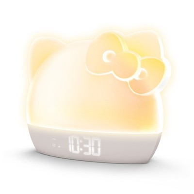 Hello Kitty Sunrise Alarm Clock with Color-Changing RGB LED Night Light   White
