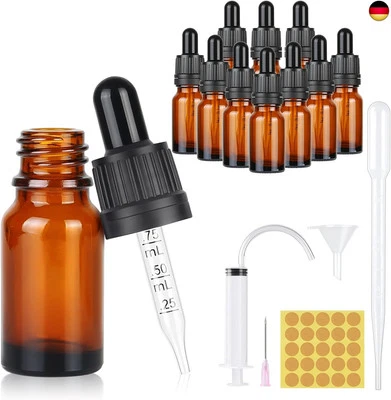 MARKE FURUISING 10 Stück Pipettenflasche 10ml, Apothekerflasche mit Pipette, Wiederverwendbar