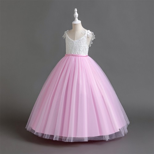 Formal Flower Girls Kids Princess Bridesmaid Wedding Long Dress Evening Gown New - Picture 14 of 53