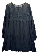 Xhilaration Women's Black Dress Open Sleeve Lace Size XXL NWT