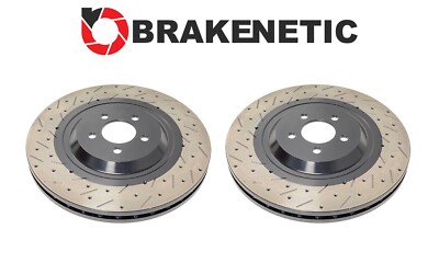 FRONT BRAKENETIC OE Drilled Slotted Brake Rotors Hellcat SRT w/6 PISTON BREMBO
