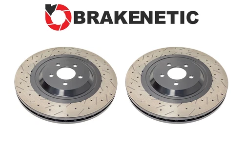 FRONT BRAKENETIC OE Drilled Slotted Brake Rotors Hellcat SRT w/6 PISTON BREMBO