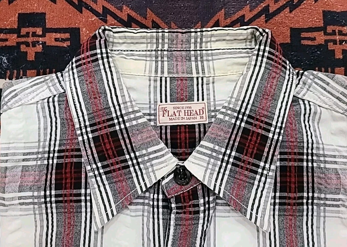 The Flat Head Button Up Checked Twill Western Shi… - image 3