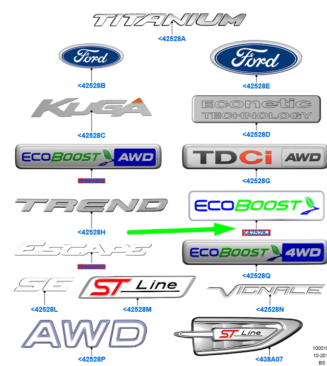 FORD KUGA C520 MK2 Rear Ecoboost Badge 2049295 BB53-7843156-BA NEW 