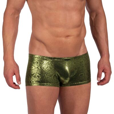 Manstore M2389 Micro Hose Herren Unterwäsche Boxershorts Herren Kofferraum glänzend grün kurz
