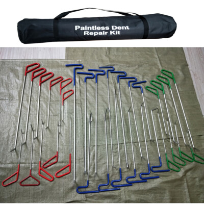 32pcs in 1 PDR Hooks Car Dent Removal Tools Push Rod Dent Puller Kit