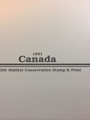 Chris Bacon,,1991,Canada wildlife Habitat Stamp,638/9500, 2 Stamps .Mint Print.