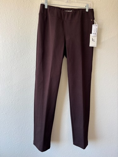 NWT LG Lena Gabrielle Pull On Pants Womens Size 10 Brown Straight Leg - Picture 4 of 13