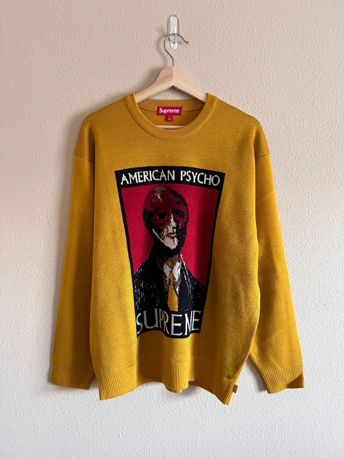 Pull Supreme American Psycho   Taille Moyenne   Jaune   NEUF