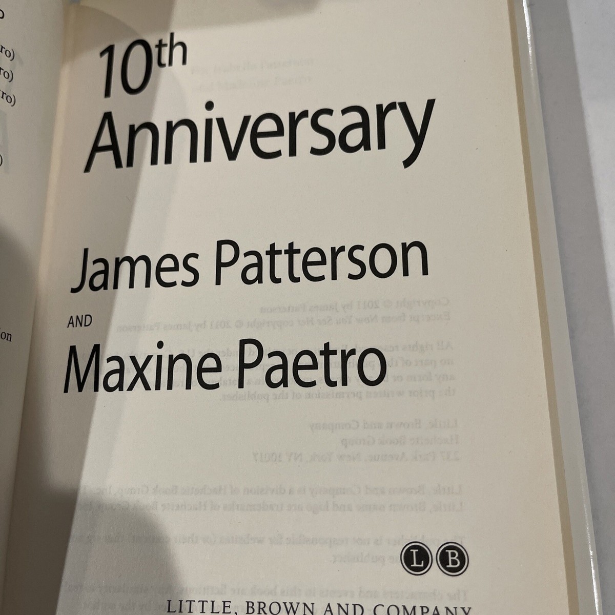 10th Anniversary by James Patterson. 1ST. HB 9780316036269| eBay