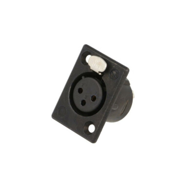 NC3FD-L-B-1 Buchse XLR weiblich PIN: 3 mit Druckknopf Löten schwarz 16A NEUTRIK