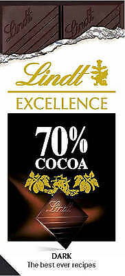 Lindt Excellence Dark Chocolate Recipe Book - Puddings Cake Dessert Cook cookery - Foto 1 di 1