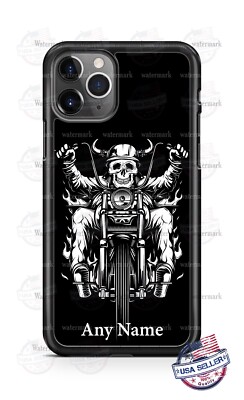 Skeleton Motorcycle Biker Personalized Phone Case For iPhone 15 Samsung Google