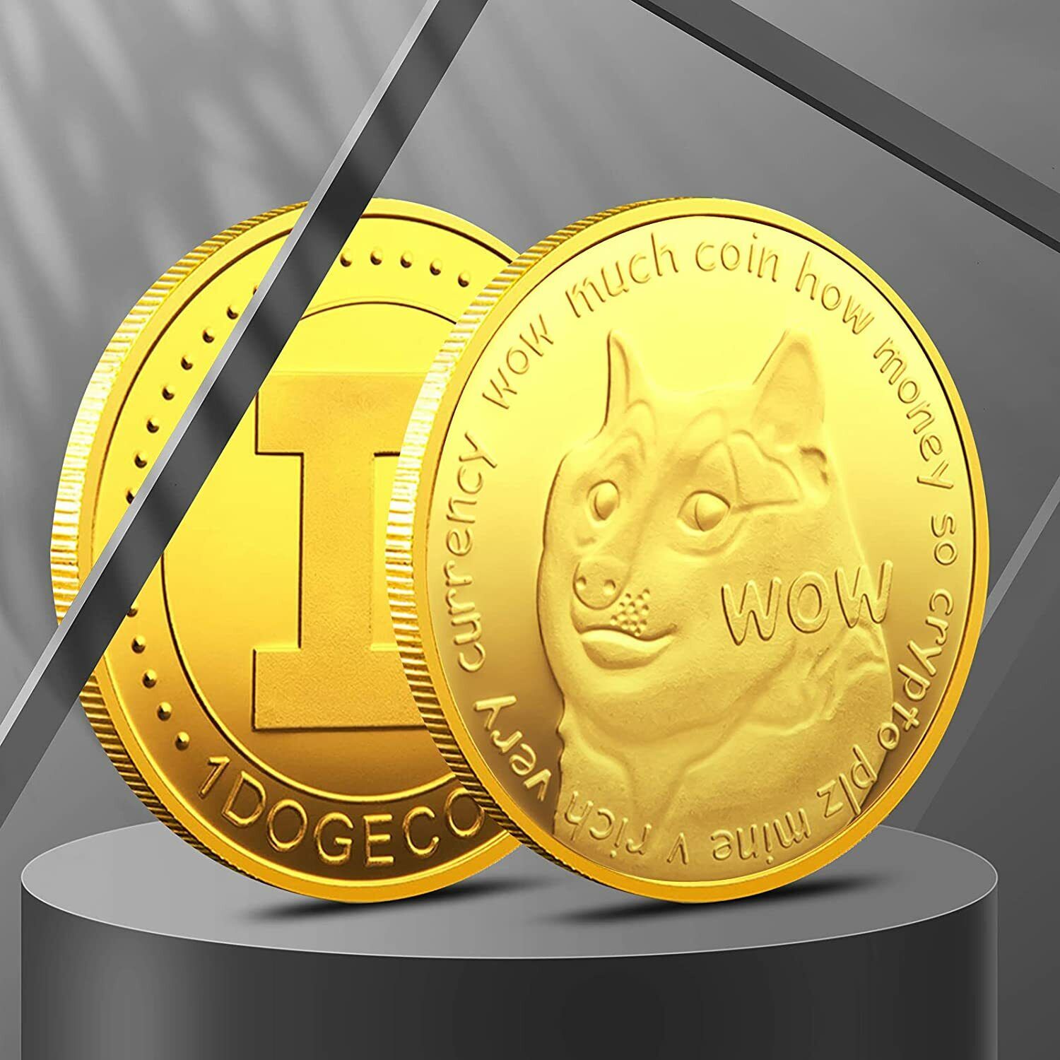 6 Pcs Dogecoin Coins Commemorative Physical Crypto Gold ...