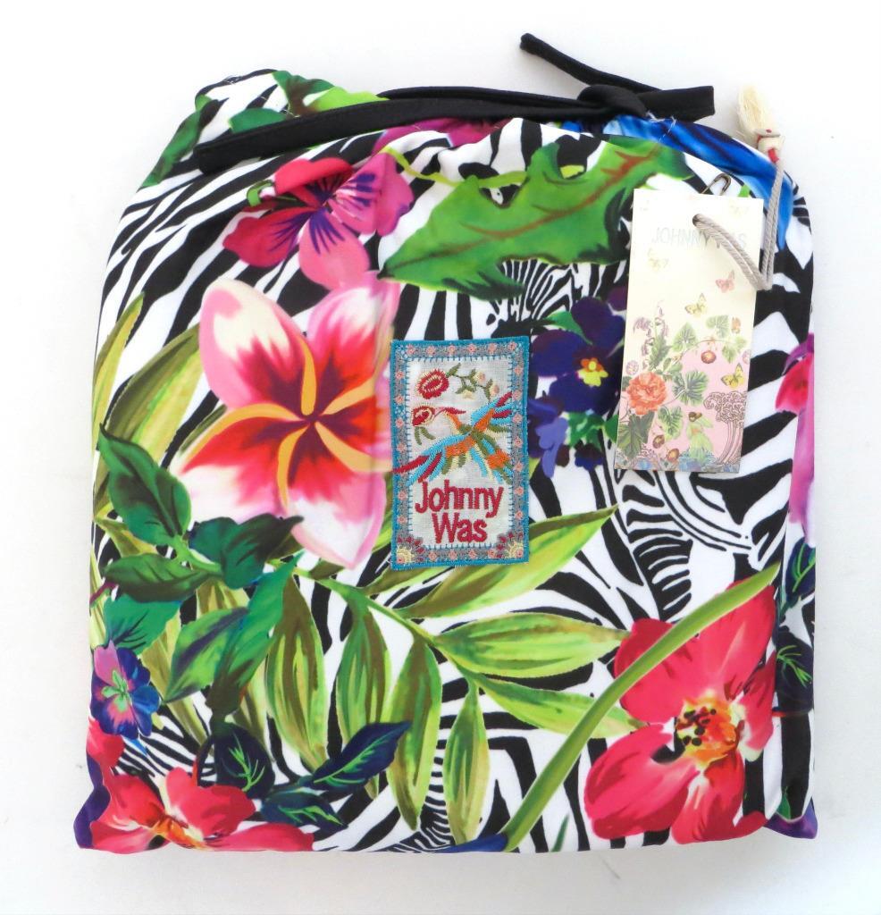 New w/ Bag Johnny Was Aruba Zebra LARGE Beach Blanket 65 x 70