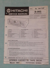 Hitachi   D-003 Stereo Cassette Tape Deck     Service Manual 1987