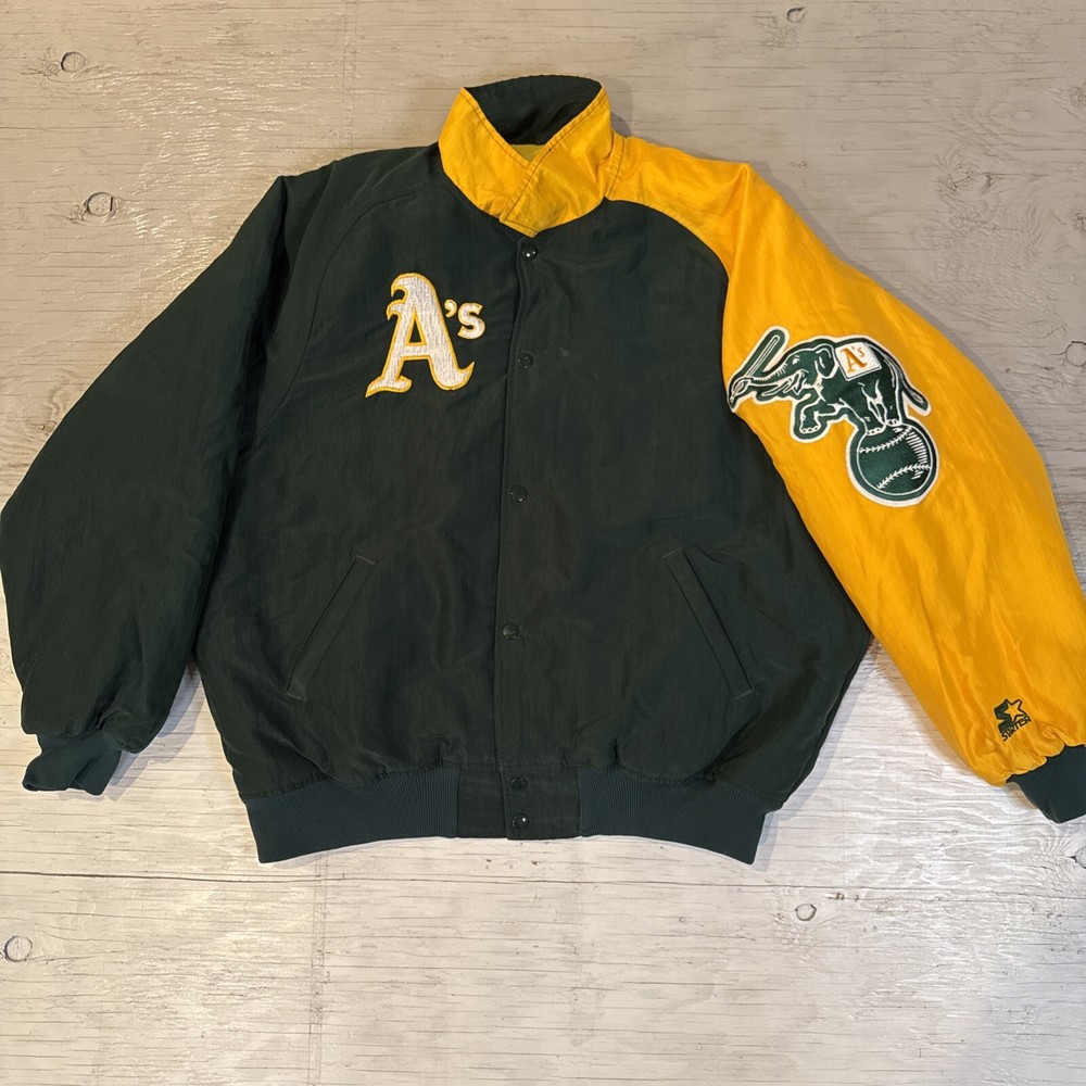 Vintage 90s MLB Starter Diamond Collection Oakland A's Athletics Dugout Jacket L