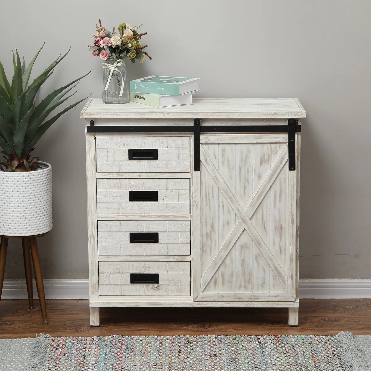 Luxen home whif784 wood farmhouse white storage cabinet deals