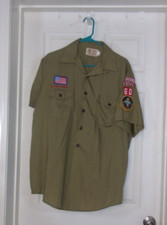 Boy Scouts of America Uniform Shirt Men L /W Patches Ohio Den Leader