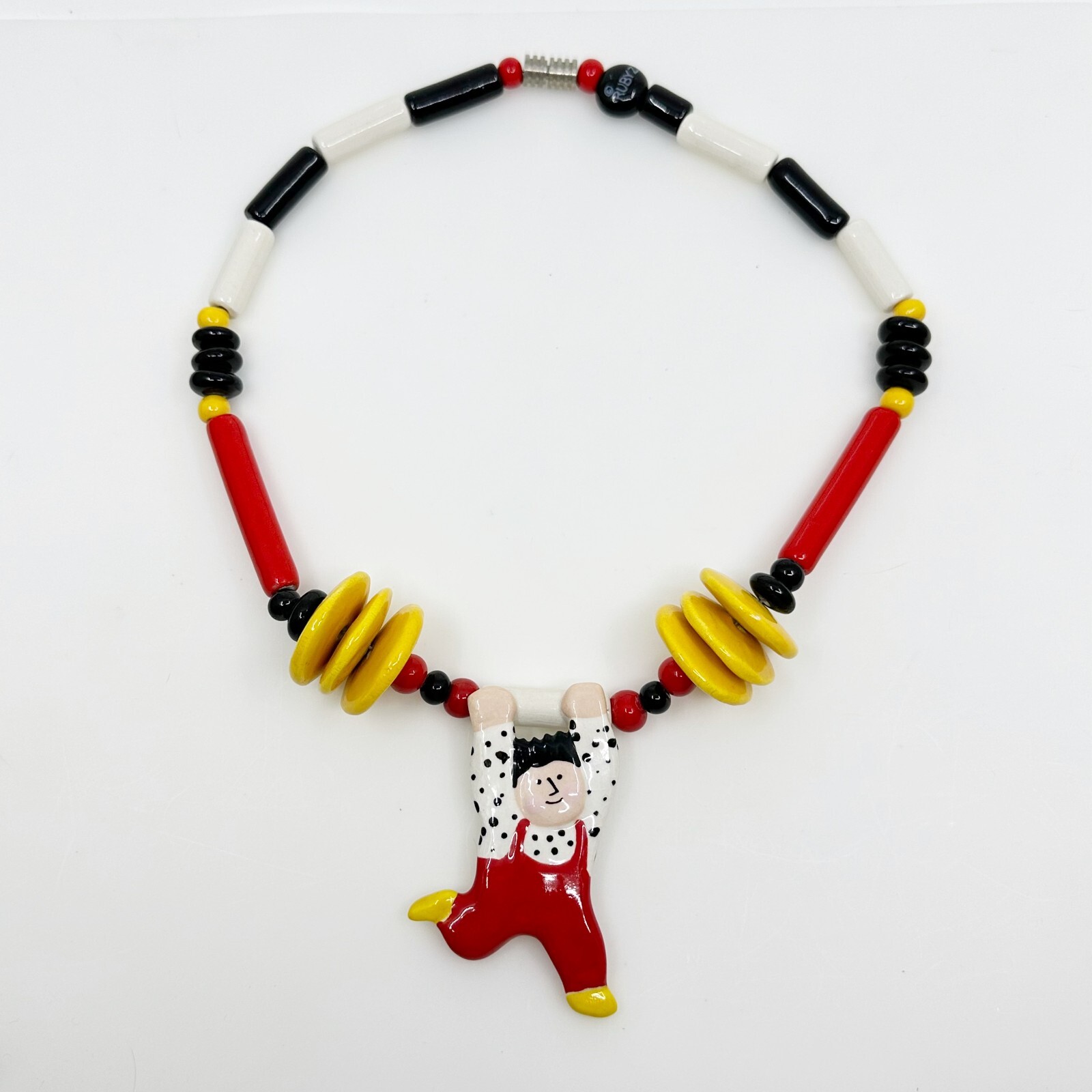 Ruby Z Candace Loheed ceramic boy pendant necklac… - image 4