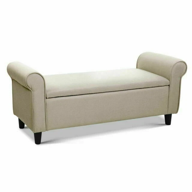 Artiss OTM-ARM-L133-TA 126cm Storage Ottoman with Arms - Taupe
