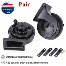2 Pcs 12V Loud Car 110DB 510HZ Dual Tone Snail Electric Air Horn Truck Universal