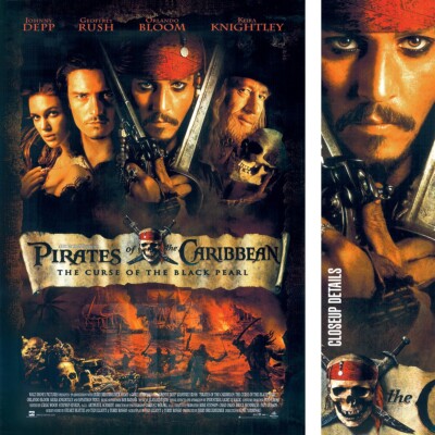 27W''x40H'' PIRATES OF THE CARIBBEAN by DISNEY OFFICIAL MOVIE POSTER CANVAS
