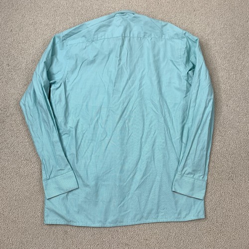 Peter England Nuvo Fit Button-Up Shirt Men's Size 40 Teal Long Sleeve Poly Blend - Picture 5 of 8