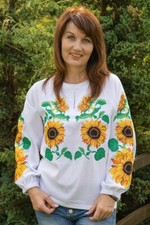 Linen blouse Vyshyvanka, S, M, L, XL, 2XL, women's embroidered shirt, Ukrainian