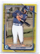2024 Bowman Chrome #BCP-251 Jensy Rivas Chrome Prospects Yellow Refractor #/75