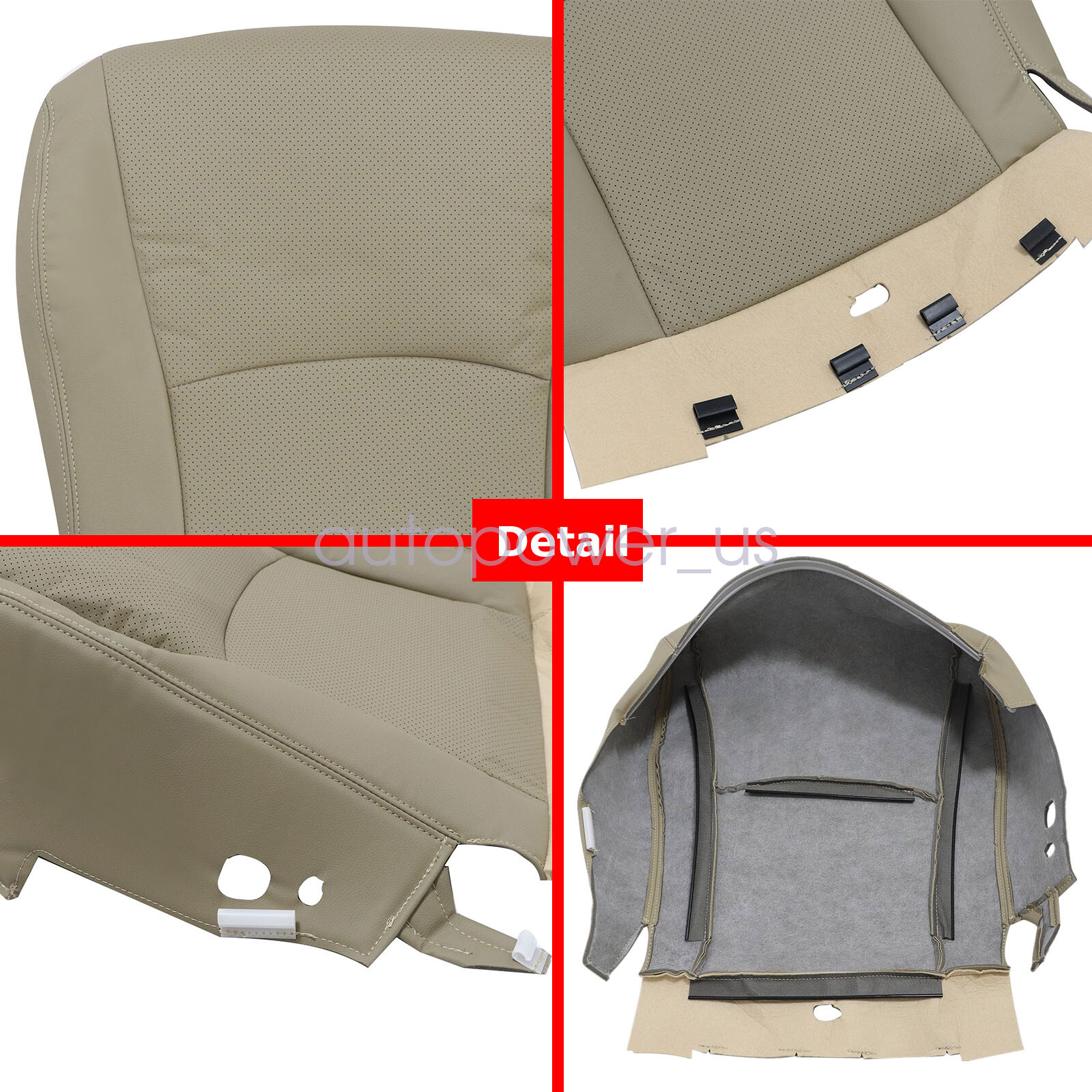For 2004-2008 Toyota Highlander Driver Side Bottom Leather Seat Cover Tan PERF