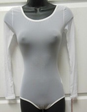 Body Wrappers BW4211 Long sleeve mesh white leotard child/ladies