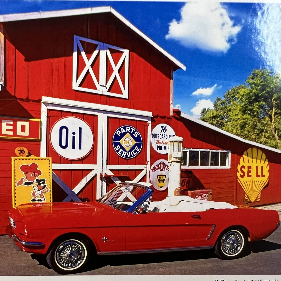 Puzzlebug 500 Piece Jigsaw Puzzle Red Convertible In Front Of Big Red Barn NEW - Image 2 of 4