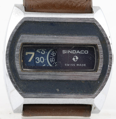SINDACO JUMP HOUR SWISS cal. EB 8481-78 WATCH, 38x38.75mm CASE, FOR REPAIR (FU)