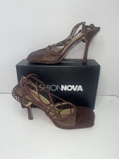 Fashion Nova Women’s “Me Mesh Pumps” – Brown – Size 10 – New