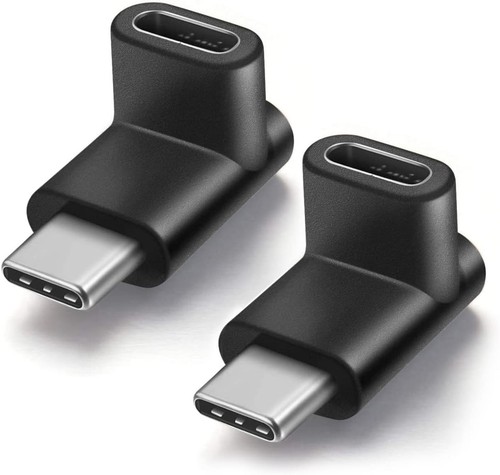 Right Angle Type C USB 3.1 Adapter Extension 90 Degree Male to 2 pack, black