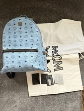 MCM Stark Side Studs Backpack In Blue - Size Large