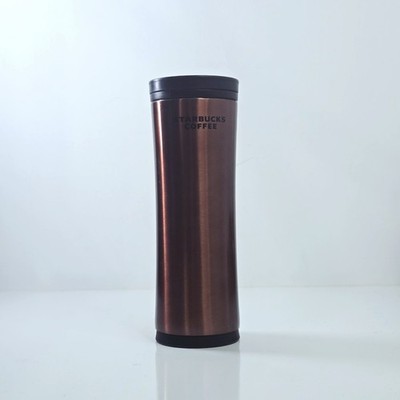 Starbucks 16 oz Stainless Insulated Travel Tumbler Twist Lid Brown/Black Logo